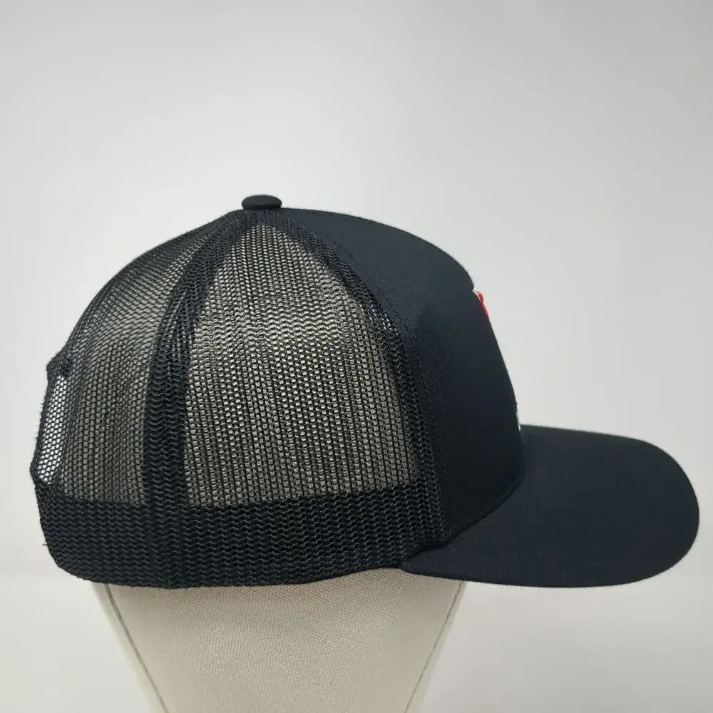 Pacific Headwear Trucker Hat Black One Size Wrestling Logo Mesh Snapback Cap